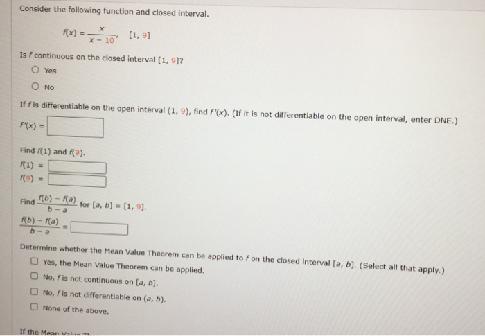 Solved Consider the following function and closed interval. | Chegg.com