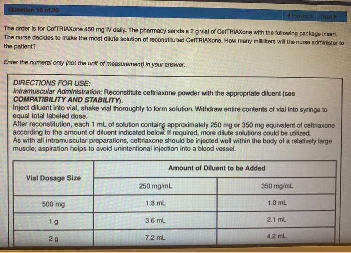 Solved Question 18 of 20 Previous Next The order is for