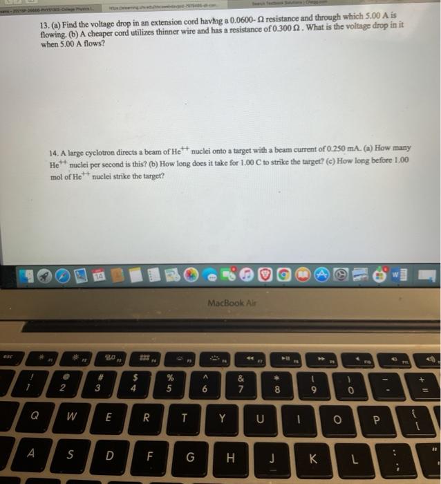 Solved 13. (a) Find the voltage drop in an extension cord