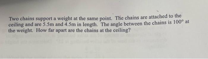 Solved Two chains support a weight at the same point. The | Chegg.com