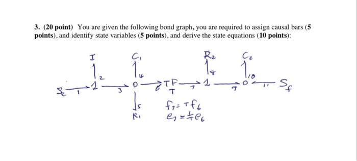 Solved 3. (20 point) You are given the following bond graph, | Chegg.com