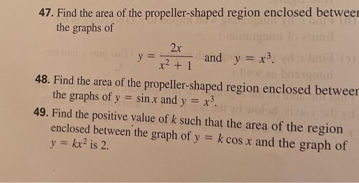 Solved 47. Find the area of the propeller-shaped region | Chegg.com