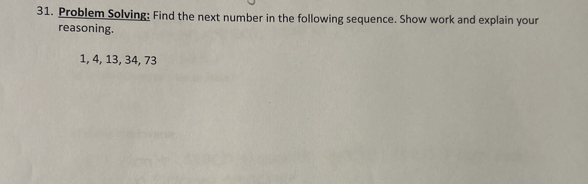 Solved Problem Solving Find the next number in the