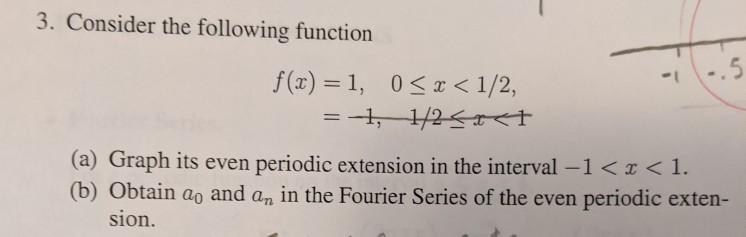 Solved 3. Consider the following function 5 f(x) = 1, 0 | Chegg.com