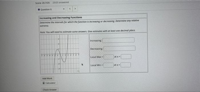 Solved Score: 207/25 23/25 answered Question 6 Increasing | Chegg.com