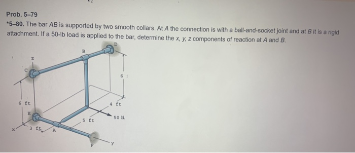 Solved Prob. 5-79 *5–80. The Bar AB Is Supported By Two | Chegg.com