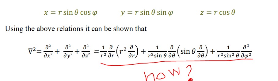 Solved x=rsinθcosφ,y=rsinθsinφ,z=rcosθUsing the above | Chegg.com