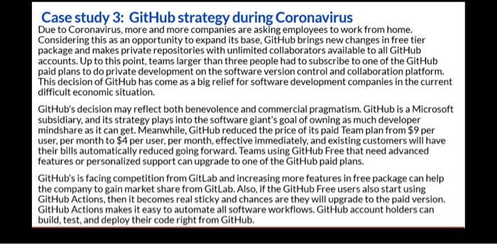 Solved Case study 3: GitHub strategy during Coronavirus Due | Chegg.com