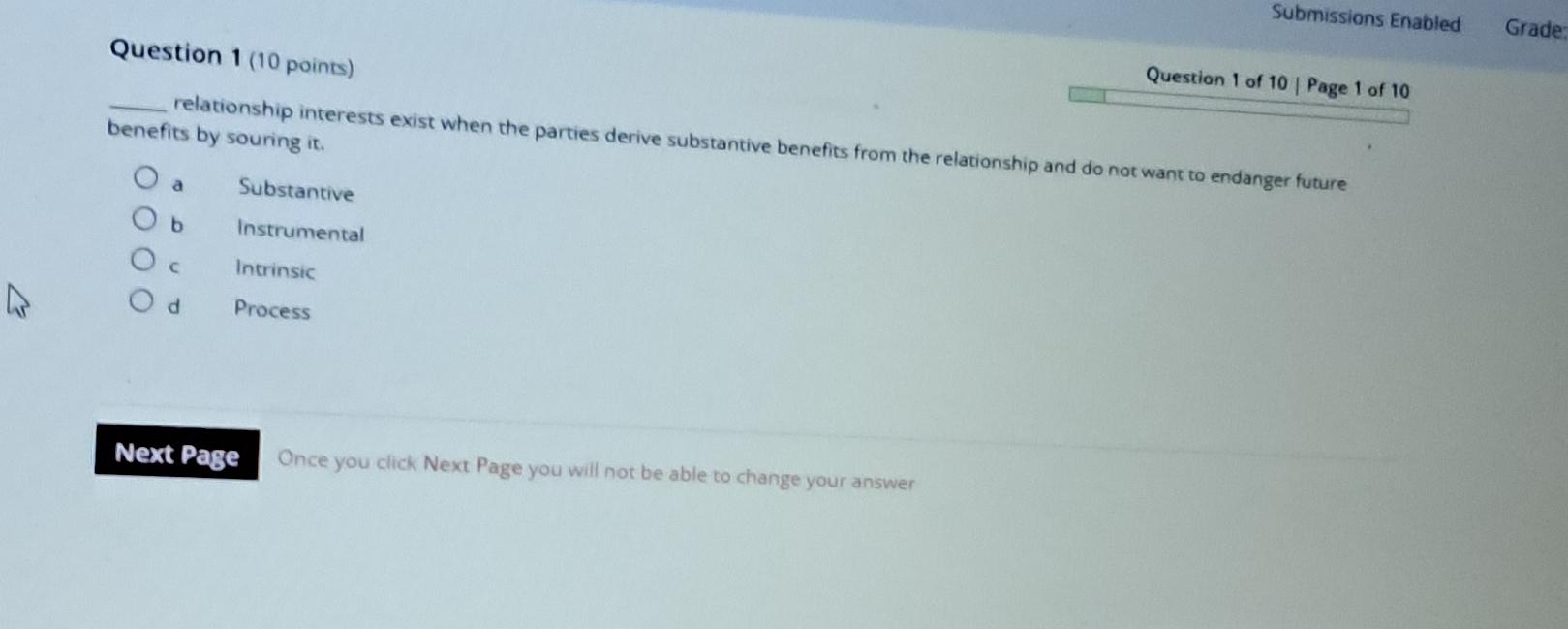 Solved Submissions EnabledGrade:Question 1 (10 | Chegg.com