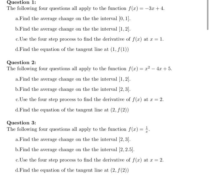 Solved Question 1: The following four questions all apply to | Chegg.com