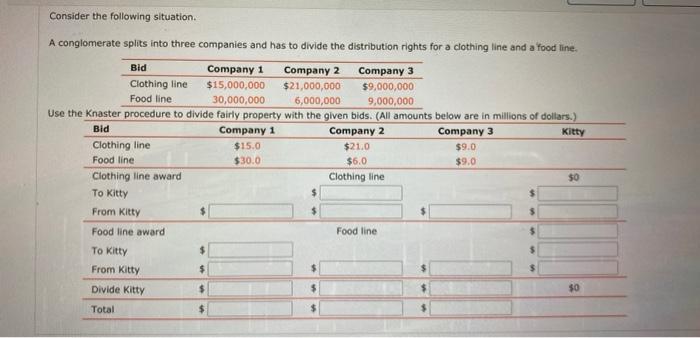 Solved Consider The Following Situation A Conglomerate Chegg Com