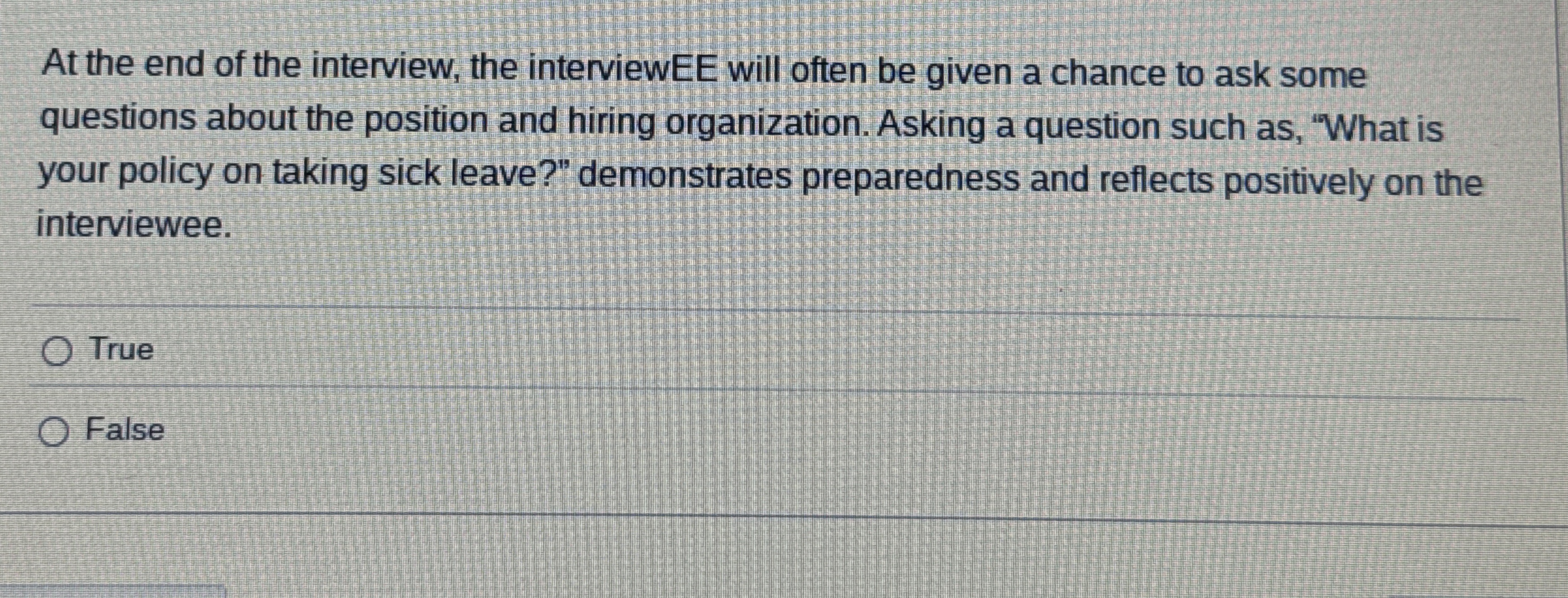 Solved At the end of the interview, the interviewEE will