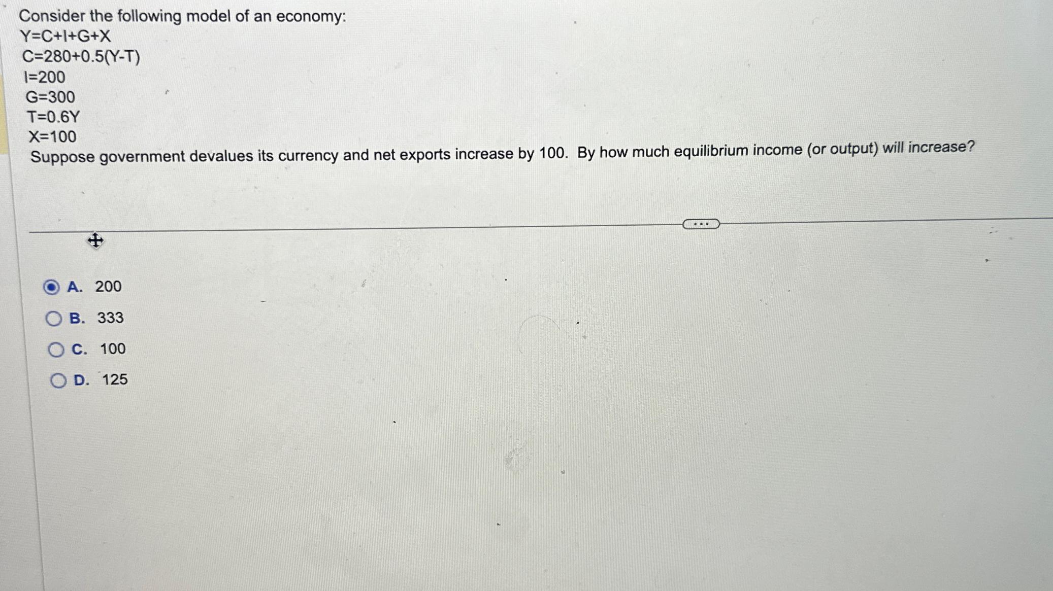 Solved Consider The Following Model Of An | Chegg.com