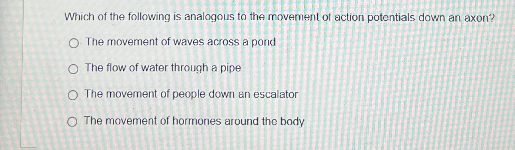 Solved Which of the following is analogous to the movement | Chegg.com