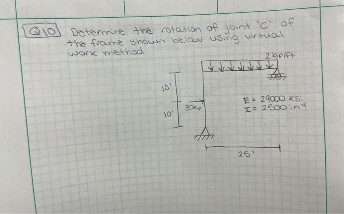 Solved Q10) Determine The Rotation Of Joint C' Of The Frame | Chegg.com