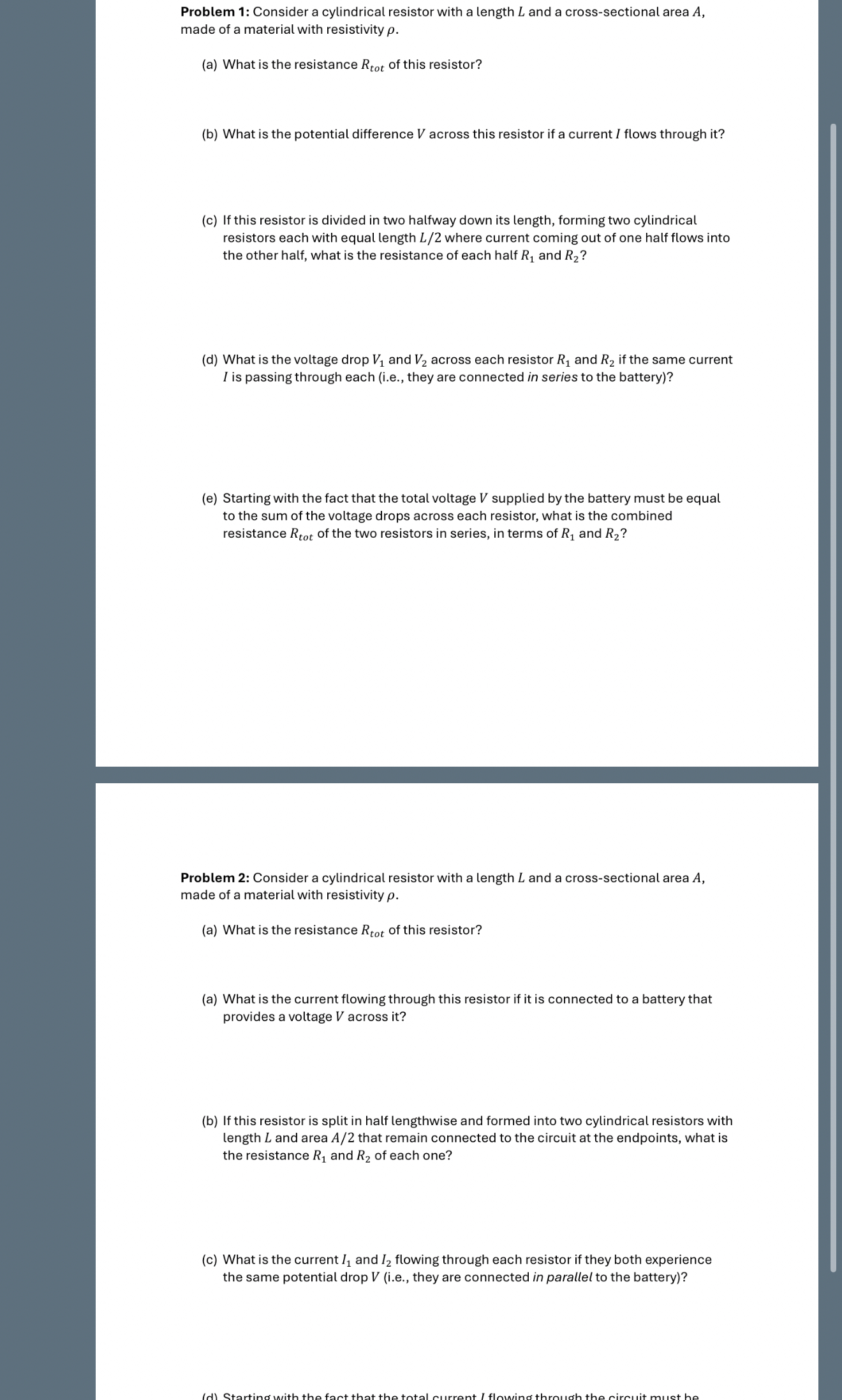 Solved PLEASE DO ALL PARTS Problem 1: Consider a | Chegg.com