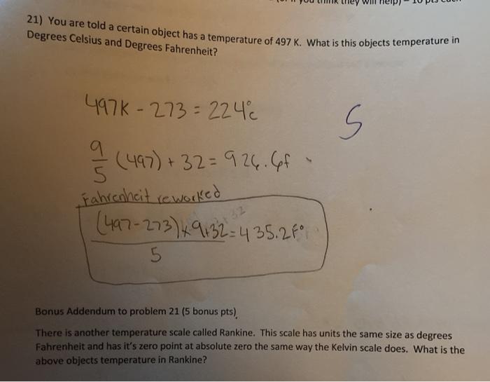 Solved 21 You Are Told A Certain Object Has A Temperature Chegg Com