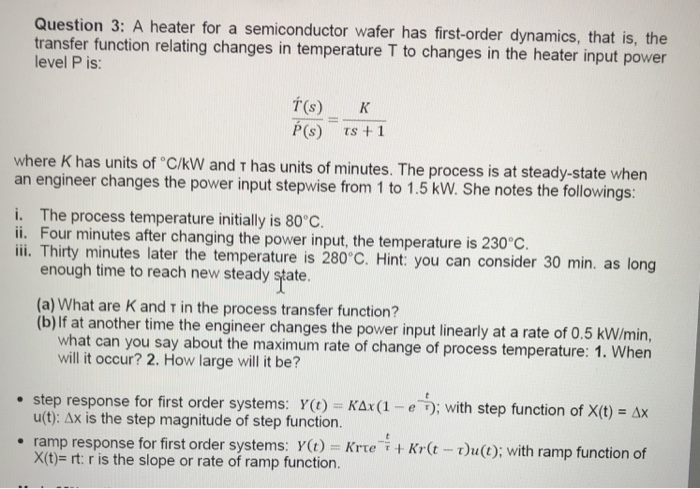 Question 3 A Heater For A Semiconductor Wafer Has Chegg 