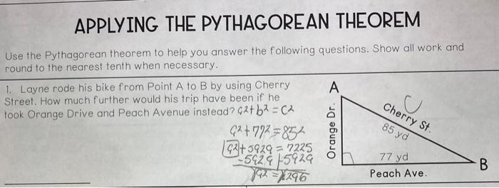 applying the pythagorean theorem homework 3 answer key