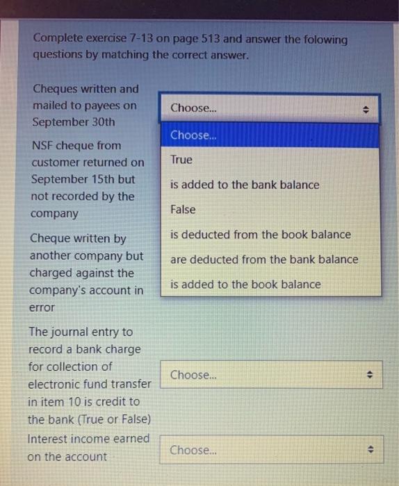 Solved Complete exercise 7-13 on page 513 and answer the | Chegg.com