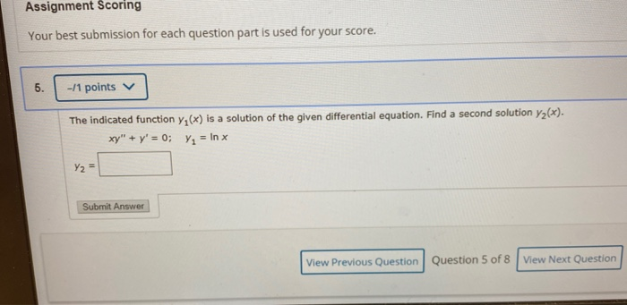 Solved Assignment Scoring Your best submission for each | Chegg.com