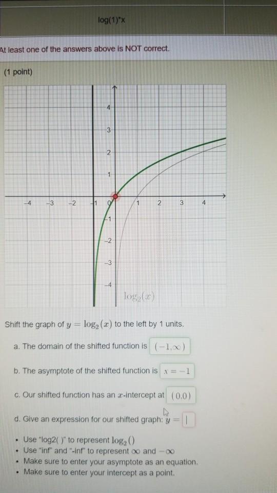 Solved log(1)** At least one of the answers above is NOT | Chegg.com