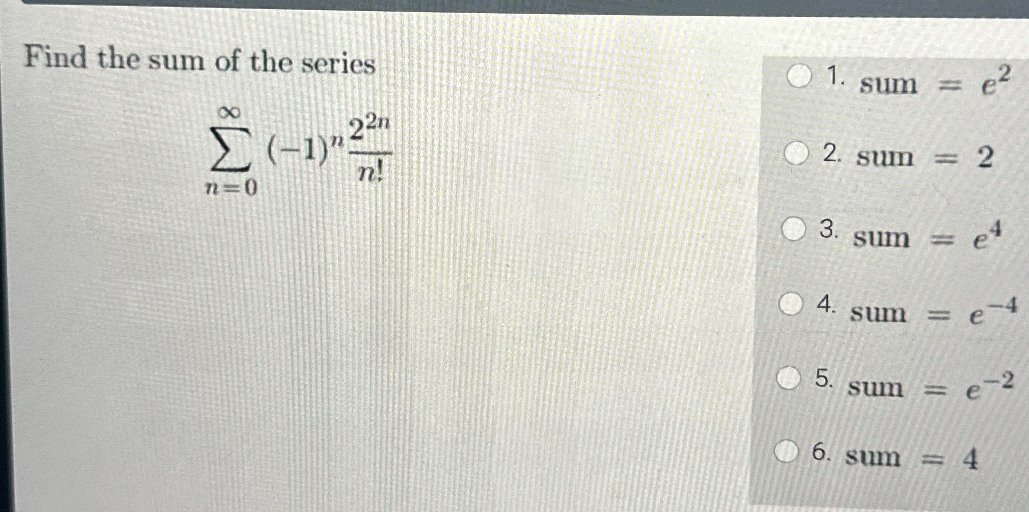 Solved Find The Sum Of The Chegg