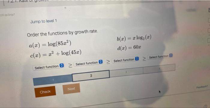 Solved Order the functions by growth rate. | Chegg.com