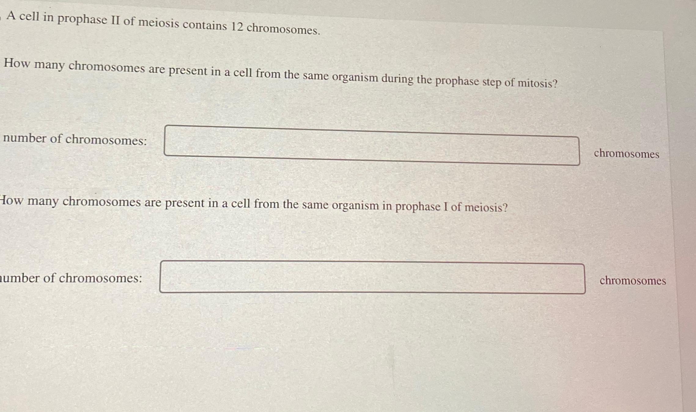 Solved A cell in prophase II of meiosis contains 12 | Chegg.com