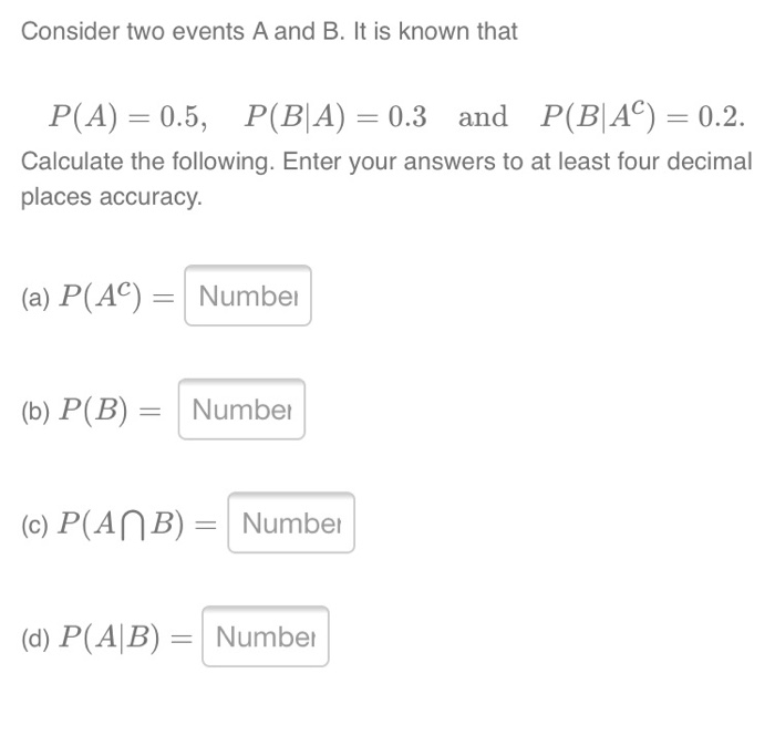 Solved Consider Two Events A And B. It Is Known That P(A) = | Chegg.com