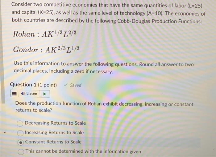 Solved Consider two competitive economies that have the same | Chegg.com