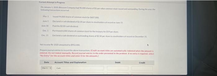 Solved Current Attempt In Progress On January 1, 2020, | Chegg.com