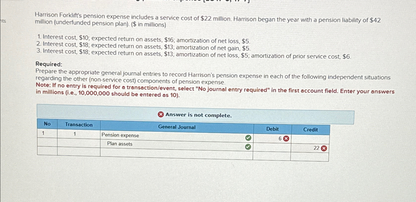 Solved Harrison Forklift's Pension Expense Includes A | Chegg.com