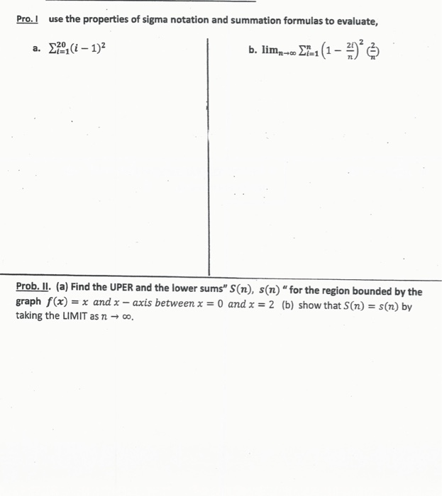 Sigma Function Questions Solved Pro. I use the properties of sigma notation and | Chegg.com