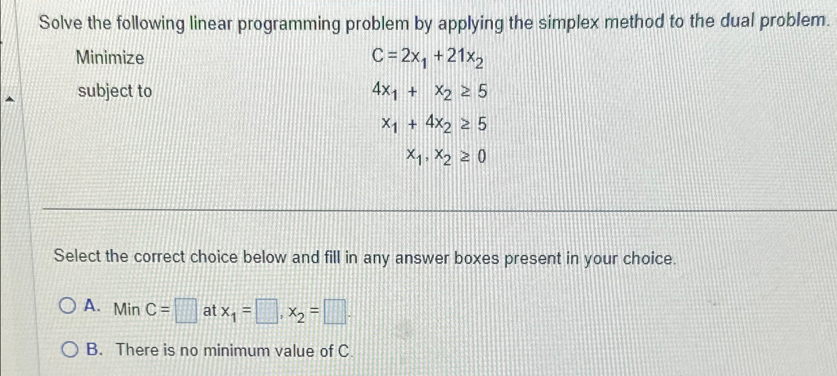 Solved Solve the following linear programming problem by | Chegg.com