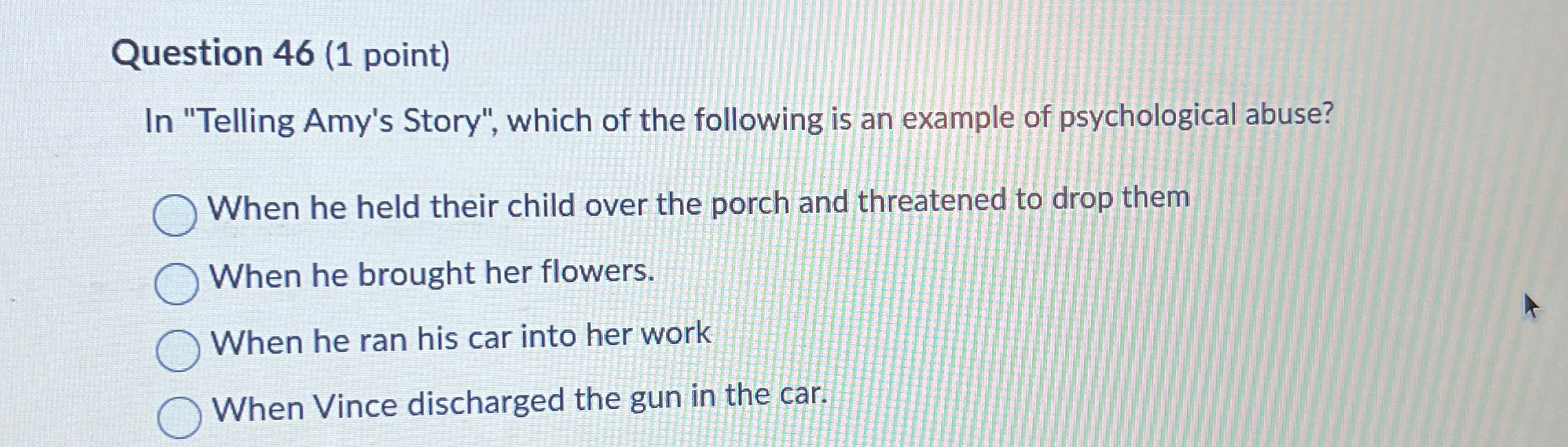 Question 46 (1 ﻿point)In 