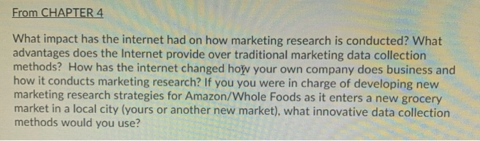 Solved From CHAPTER 4 What impact has the internet had on | Chegg.com
