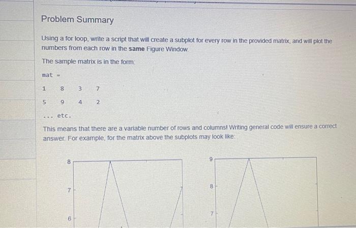 Solved Using a for loop, write a script that will create a | Chegg.com