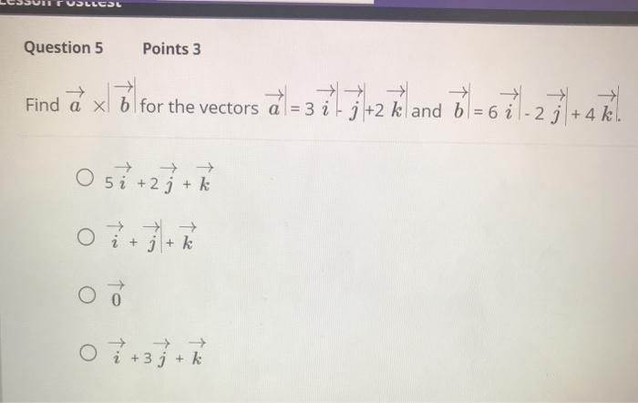 Solved Question 1 Points 3 Find The Angle Between The Vec Chegg Com