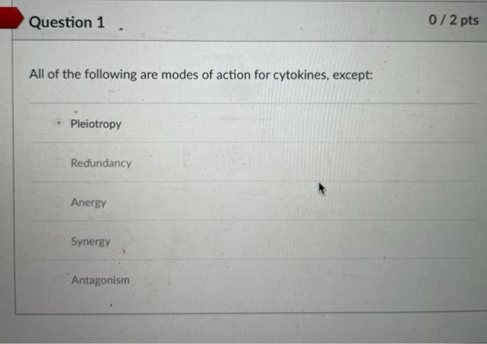 Solved All of the following are modes of action for | Chegg.com
