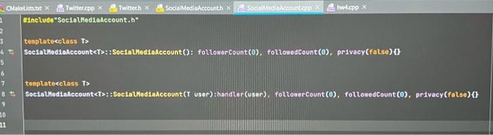 Solved 3. Derive a class called Twitter from | Chegg.com
