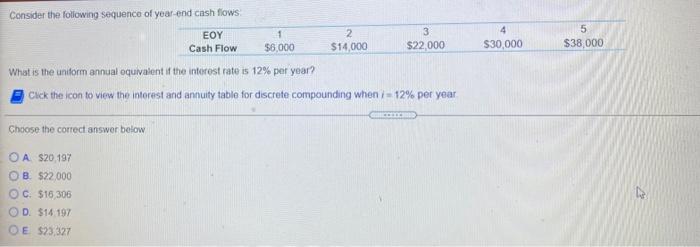 Solved 5 $38,000 $30,000 Consider the following sequence of | Chegg.com