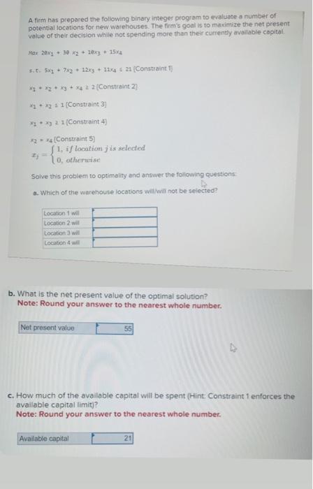 Solved A Firm Has Prepared The Following Binary Integer 0284