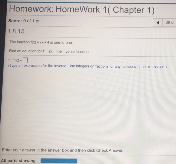 Solved Homework: HomeWork 10 Chapter 1) Score: 0 of 1 pt 39 | Chegg.com