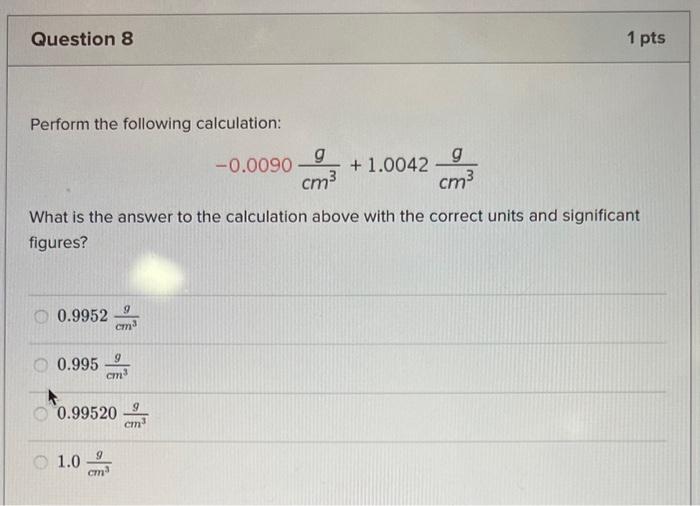 Solved Perform The Following Calculation: | Chegg.com