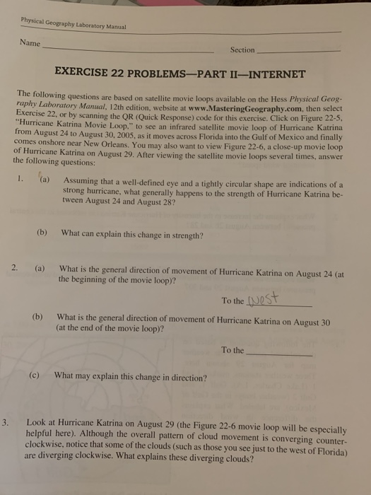 Physical Geography Laboratory Manual Name Section