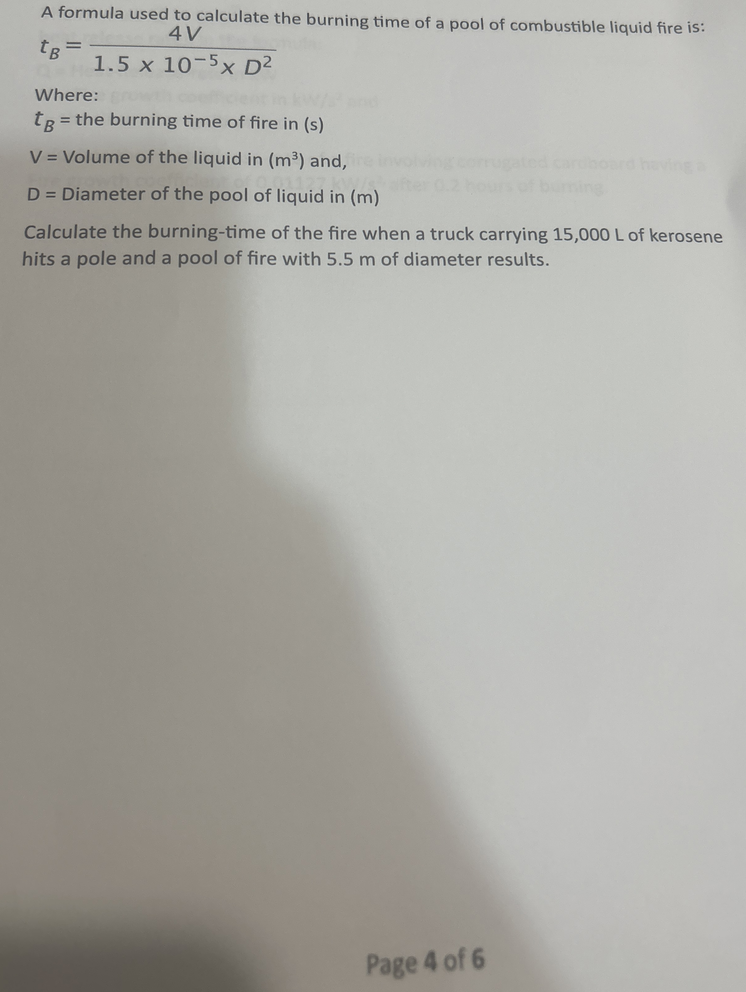 Solved A formula used to calculate the burning time of a | Chegg.com