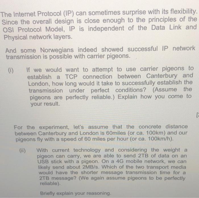 Solved The Internet Protocol (IP) can sometimes surprise | Chegg.com
