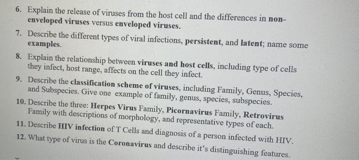 Solved 6. Explain the release of viruses from the host cell | Chegg.com