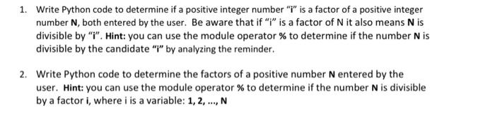 Solved 1. Write Python code to determine if a positive | Chegg.com